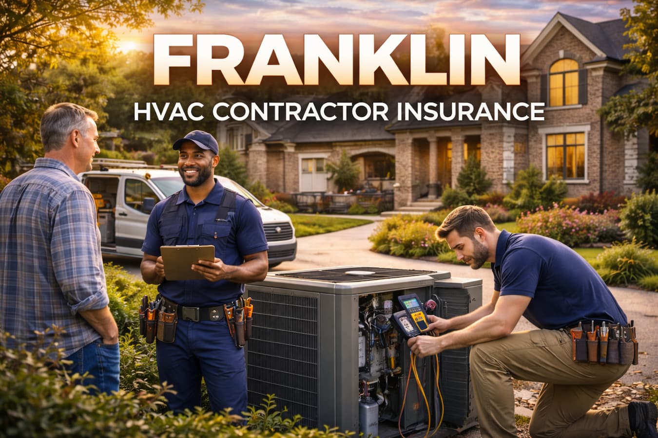 Franklin HVAC Contractor Insurance - service van, HVAC technician, heating and cooling work in South Metro Wisconsin