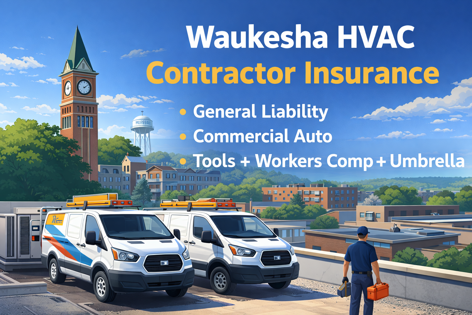 Waukesha HVAC Contractor Insurance - service vans, technician, Waukesha area work